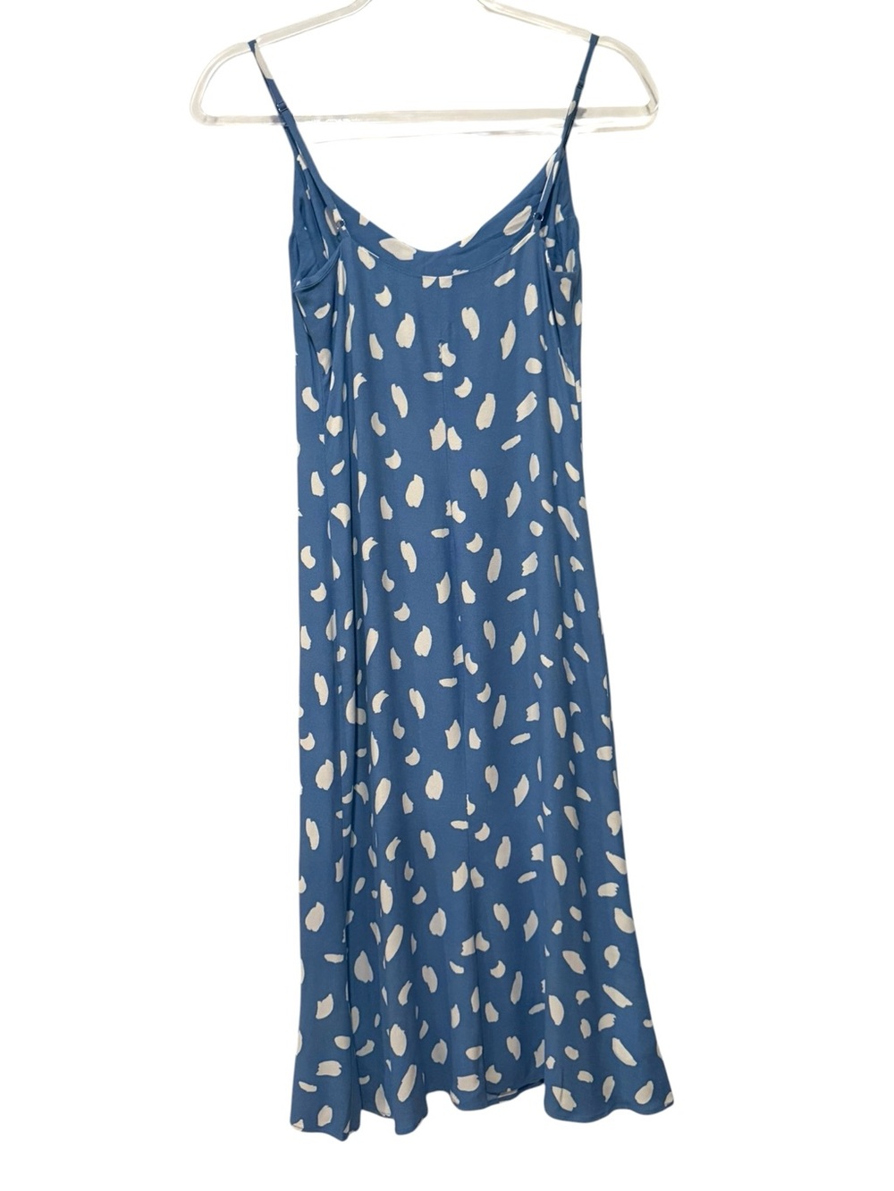 Reformation Crimini Midi Slip Dress in Moray Blue White Spot Size 0 - Picture 2 of 10